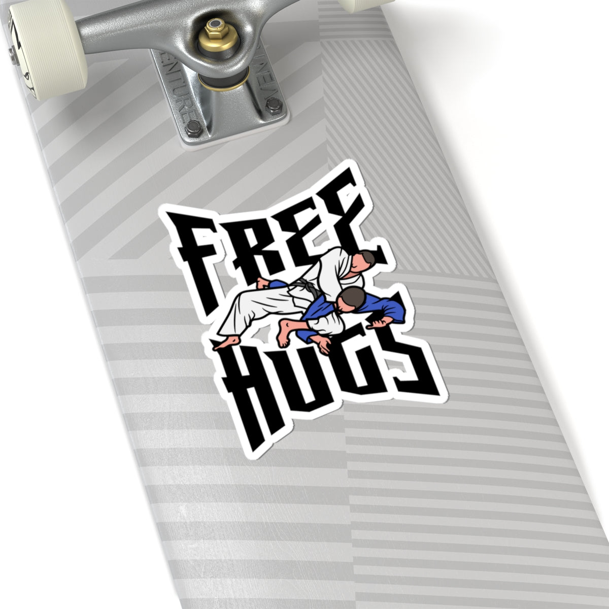 Free Hugs BJJ Sticker — Martial Arts Kiss-Cut Vinyl Decal