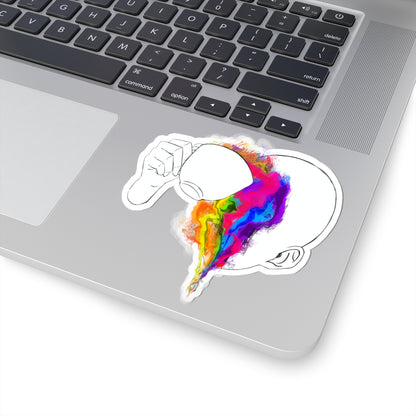 Psychedelic Tea Cup Sticker – Trippy Surreal Vinyl Decal