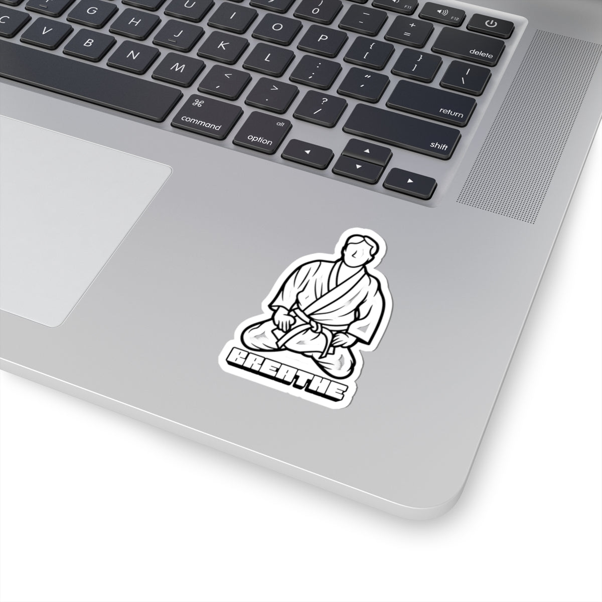 Meditation Martial Artist Sticker — 'Breathe' Zen Jiu-Jitsu Laptop Decal