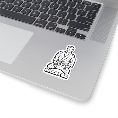 Meditation Martial Artist Sticker — 'Breathe' Zen Jiu-Jitsu Laptop Decal
