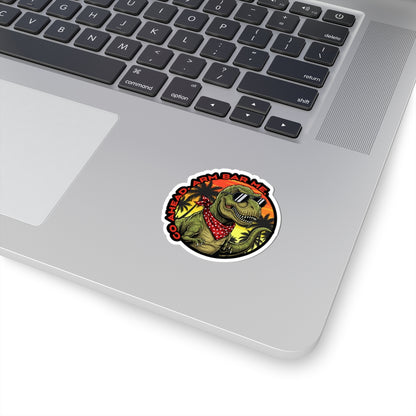"Go Ahead, Arm Bar Me" Retro Beach Dino Kiss-Cut Sticker