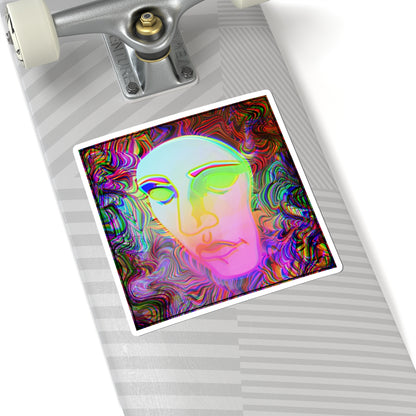 Psychedelic Face — Trippy Colorful Abstract Art Decal