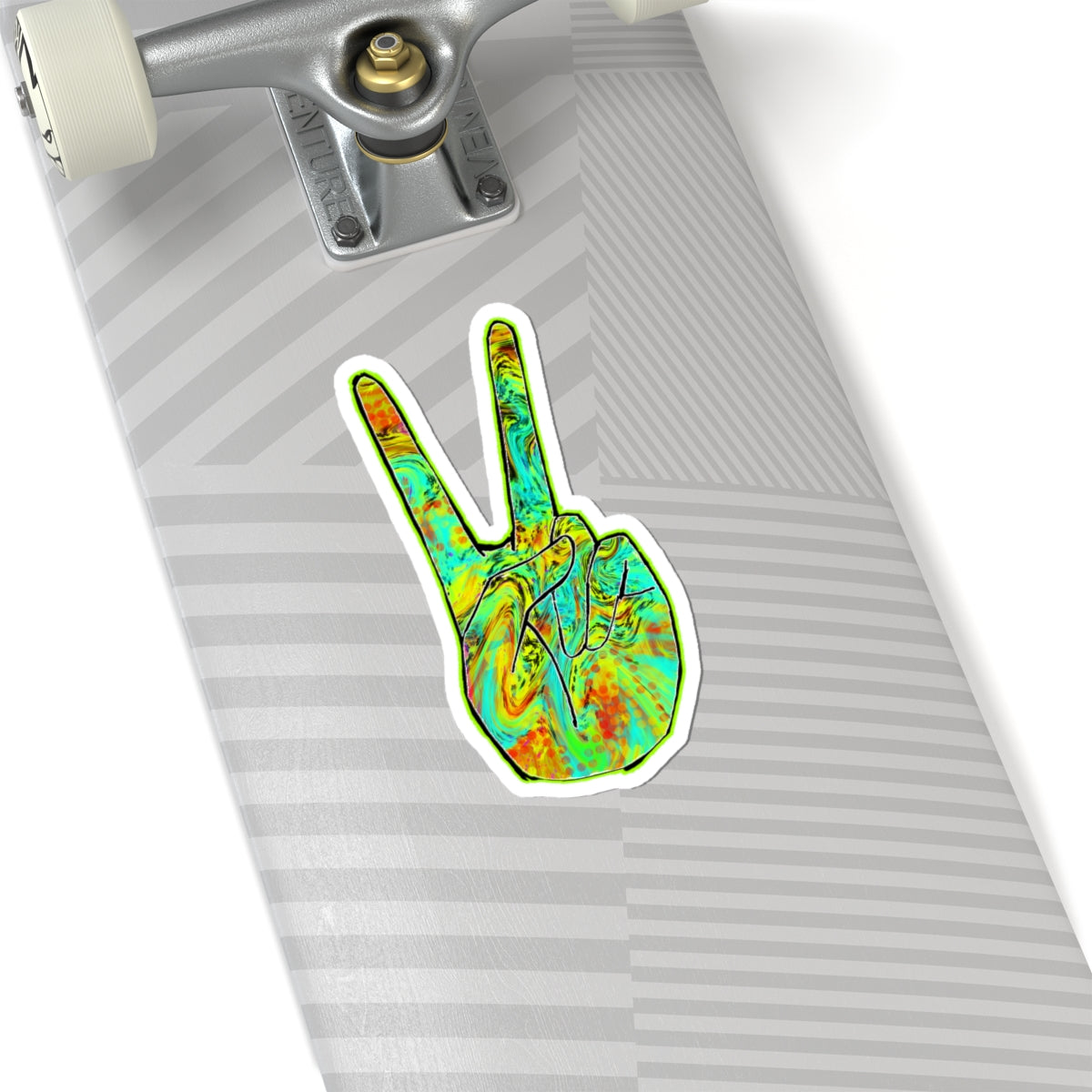 Psychedelic Peace Sign Sticker — Tie-Dye Kiss-Cut Vinyl Decal
