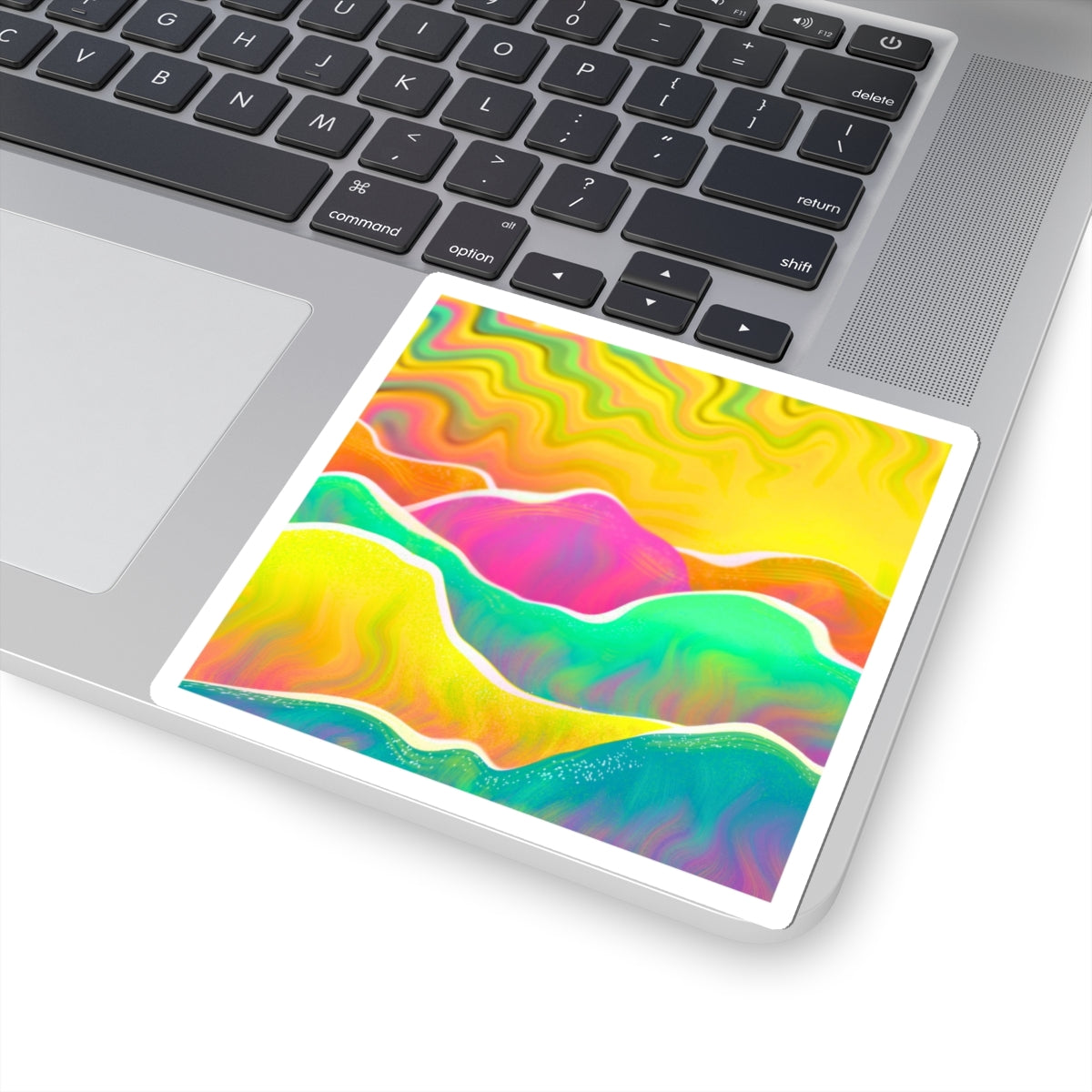 Psychedelic Rainbow Landscape Kiss-Cut Sticker