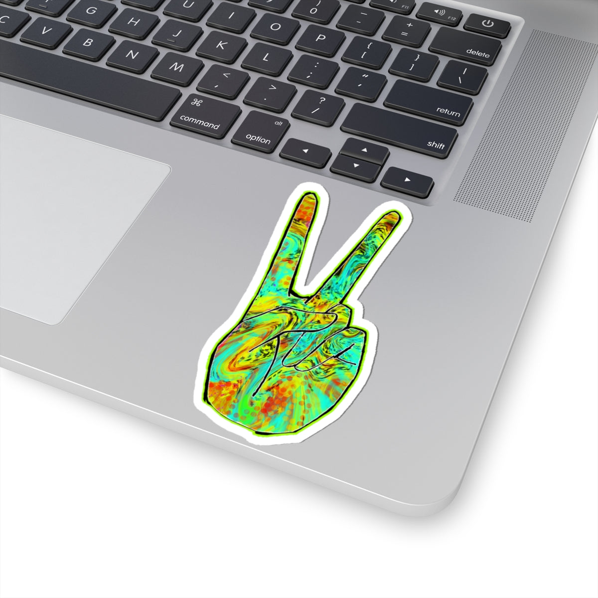 Psychedelic Peace Sign Sticker — Tie-Dye Kiss-Cut Vinyl Decal