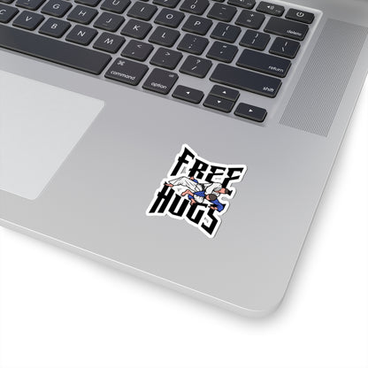 Free Hugs BJJ Sticker — Martial Arts Kiss-Cut Vinyl Decal