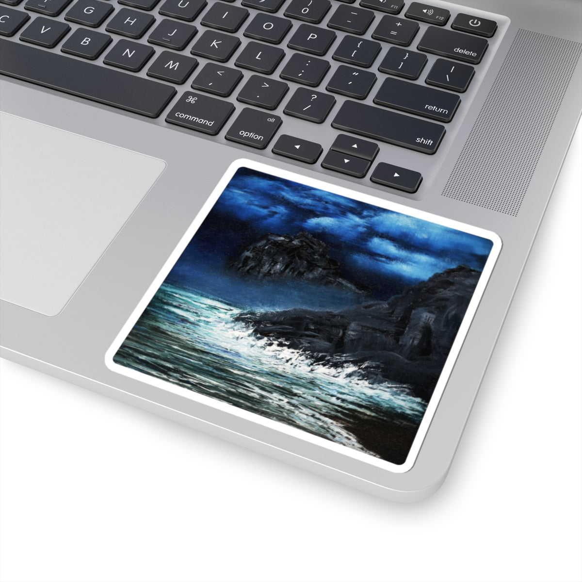 Ocean Nightscape Sticker — Moody Seascape Kiss-Cut Decal for Laptops & Journals
