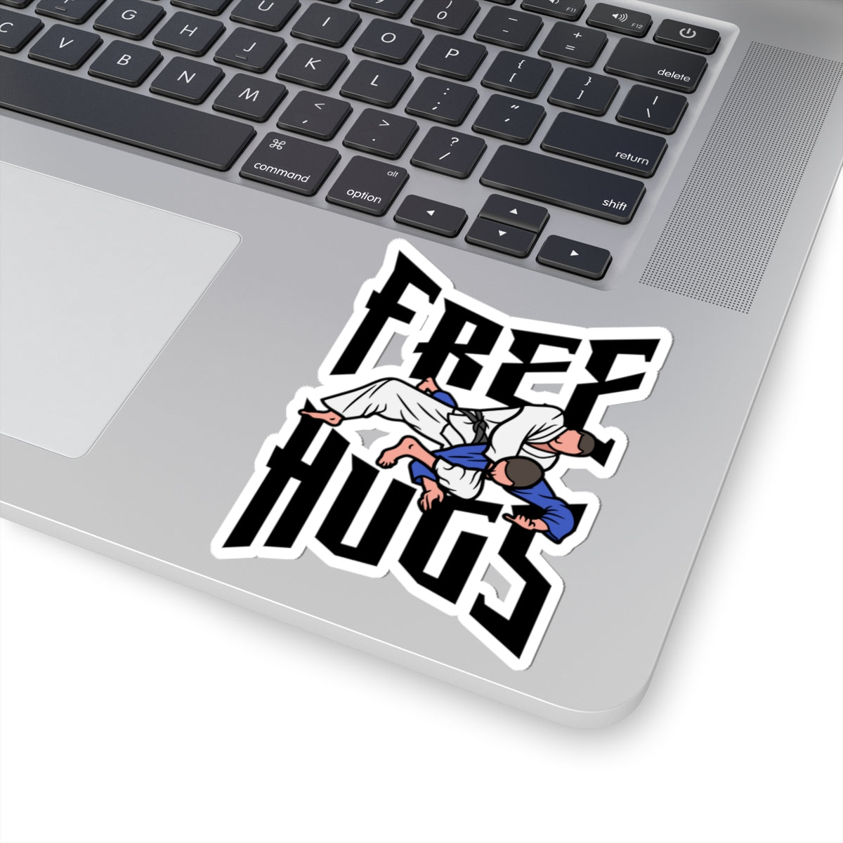 Free Hugs BJJ Sticker — Martial Arts Kiss-Cut Vinyl Decal