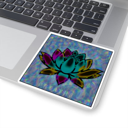 Lotus 'Breathe' Sticker — Holographic Meditation Kiss-Cut Sticker