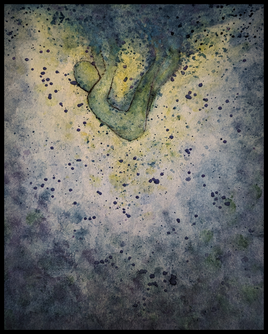 Abstract Oceanic Watercolor Matte Poster — Vertical Nautical Art Print