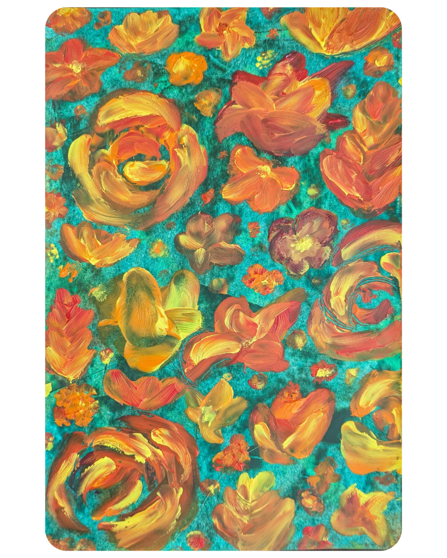 Abstract Floral Sticker – Colorful Oil Painting Vinyl Decal