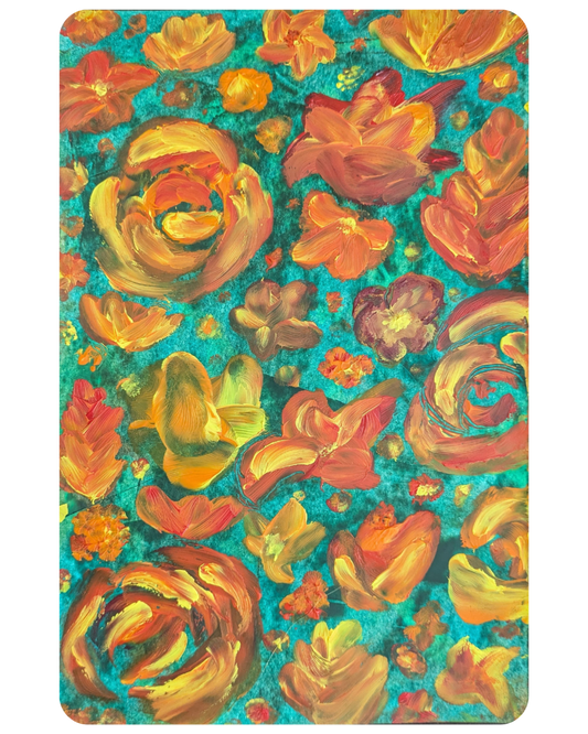 Abstract Floral Sticker – Colorful Oil Painting Vinyl Decal