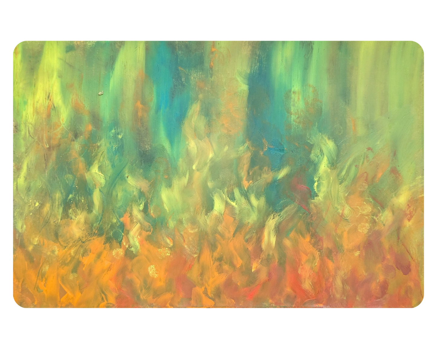 Colorful Fire Art Sticker – Abstract Oil Painting Vinyl Decal