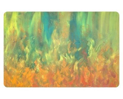Colorful Fire Art Sticker – Abstract Oil Painting Vinyl Decal