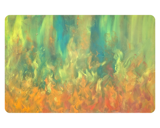 Colorful Fire Art Sticker – Abstract Oil Painting Vinyl Decal