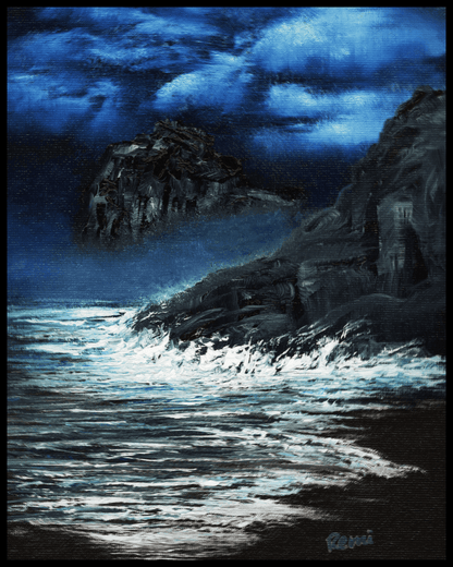 Ocean Nightscape Matte Poster — Moody Seascape Wall Art