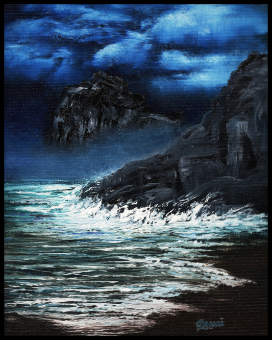 Ocean Nightscape Matte Poster — Moody Seascape Wall Art
