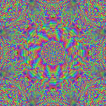 Psychedelic Kaleidoscope Square Sticker — Rainbow Mandala Kiss-Cut Decal