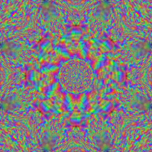 Psychedelic Kaleidoscope Square Sticker — Rainbow Mandala Kiss-Cut Decal