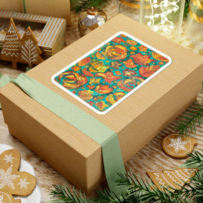 Abstract Floral Sticker – Colorful Oil Painting Vinyl Decal