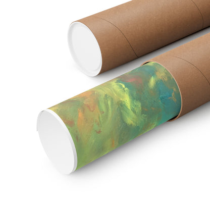 Abstract Sunset Campfire Matte Poster — Horizontal Wall Art