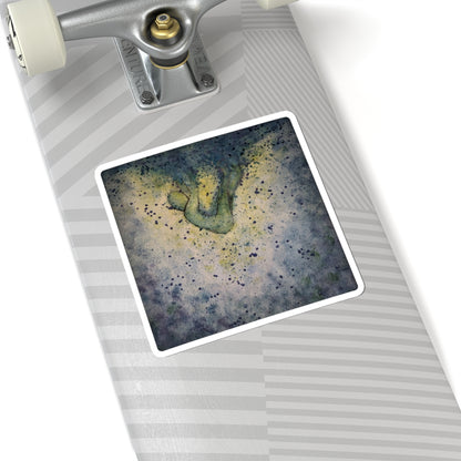 Watercolor Falling Figure Sticker – Art Sticker, Abstract Water Design