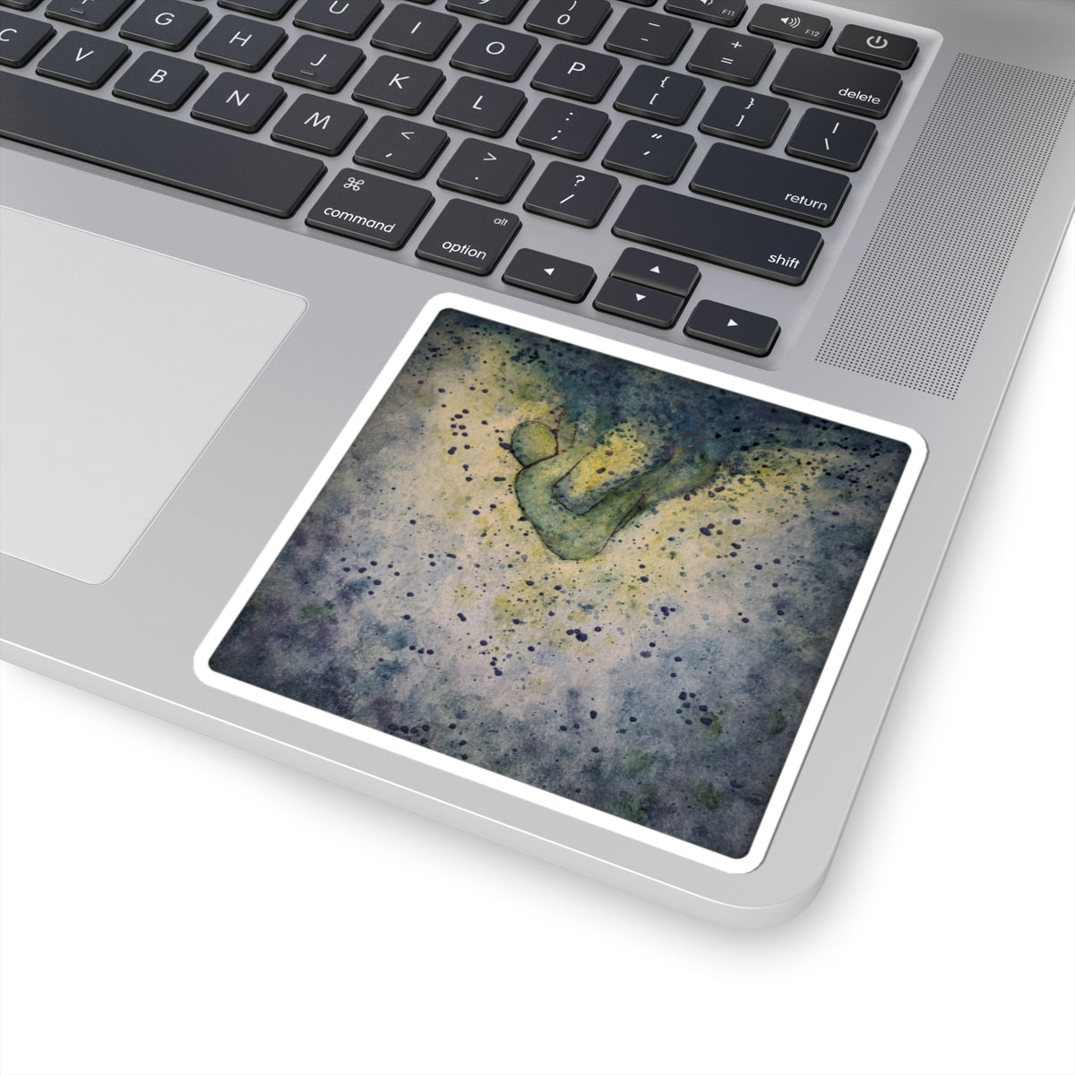 Watercolor Falling Figure Sticker – Art Sticker, Abstract Water Design
