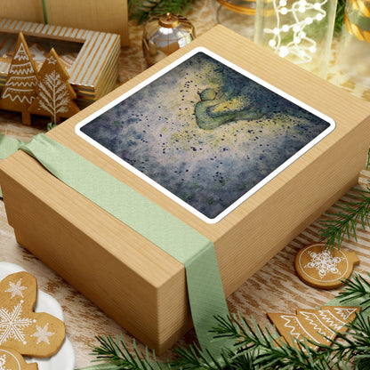 Watercolor Falling Figure Sticker – Art Sticker, Abstract Water Design