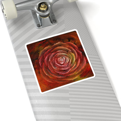 Oil Painting Rose Sticker – Floral Art Vinyl Decal