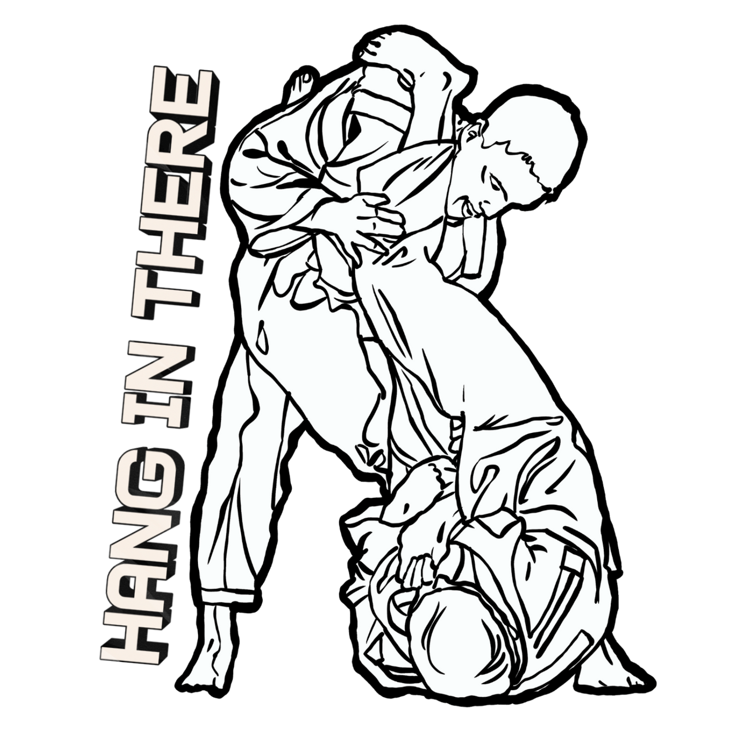 'Hang In There' Jiu-Jitsu Sticker — BJJ Grappling Decal