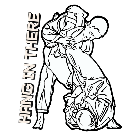 'Hang In There' Jiu-Jitsu Sticker — BJJ Grappling Decal
