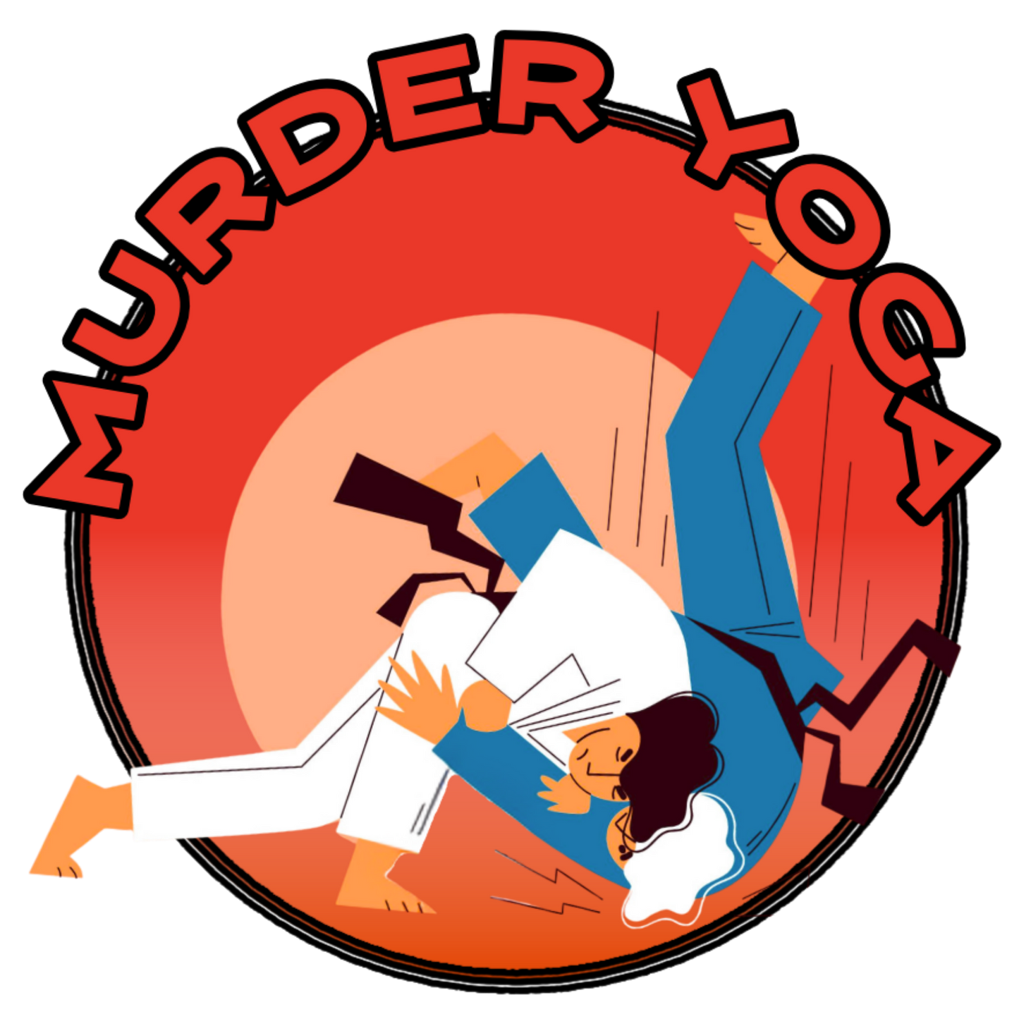 Murder Yoga Sticker — Funny Jiu-Jitsu/Judo Throw Vinyl Sticker