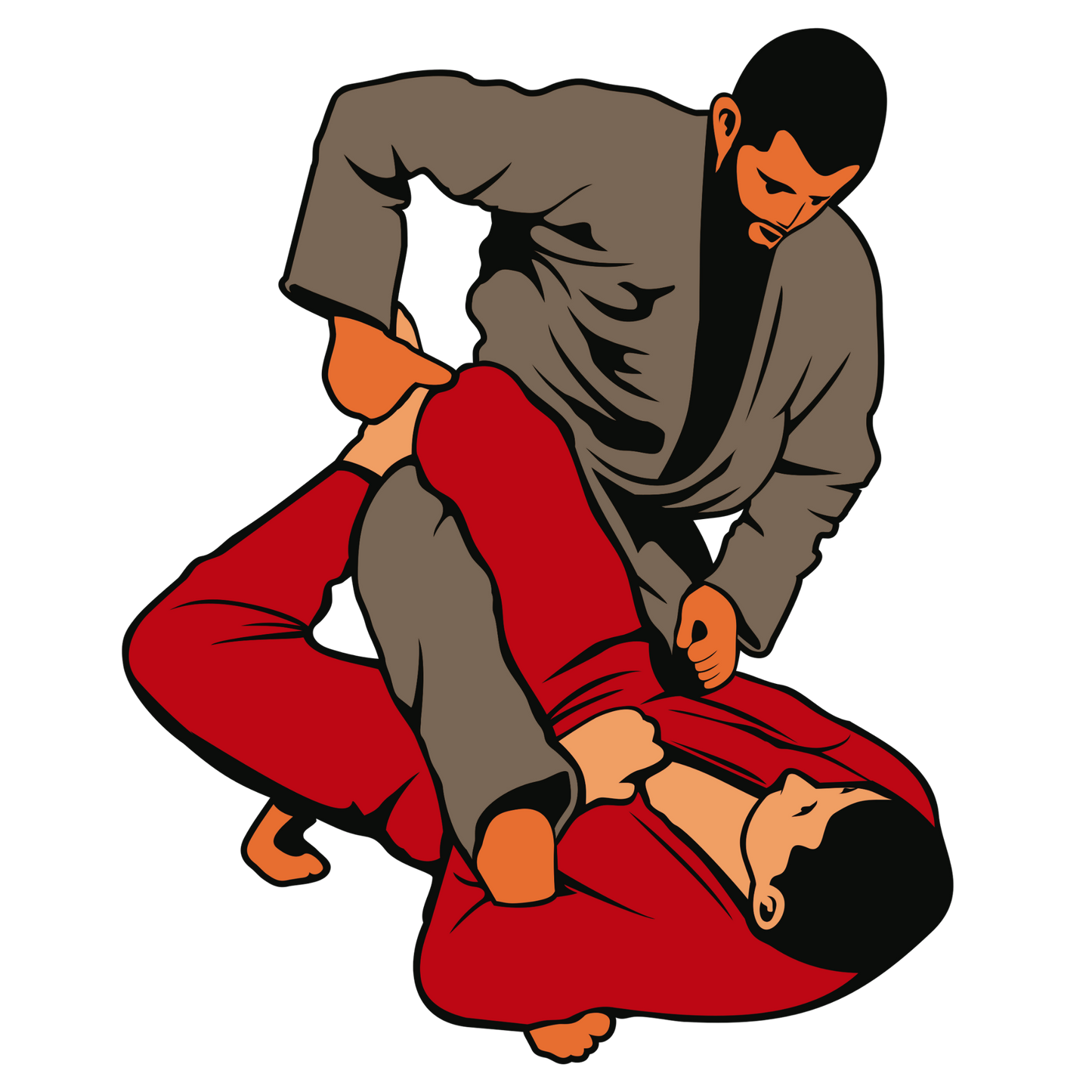 Brazilian Jiu-Jitsu Ground Grappling Sticker — Kiss-Cut Martial Arts Decal