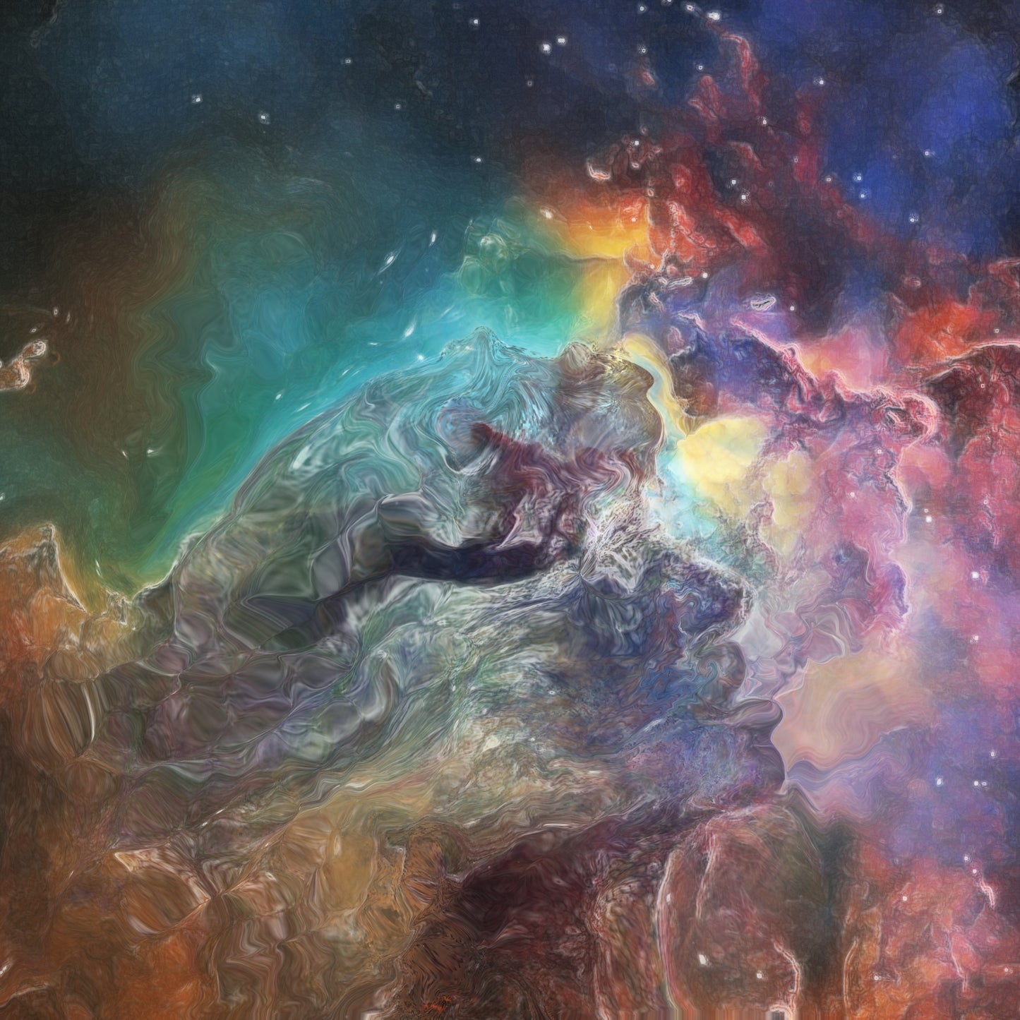 Cosmos Kiss — Colorful Space Nebula Galaxy Art