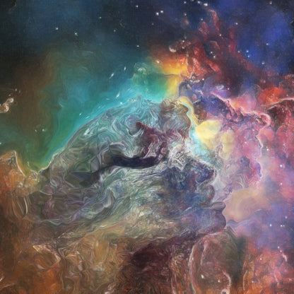 Cosmos Kiss — Colorful Space Nebula Galaxy Art