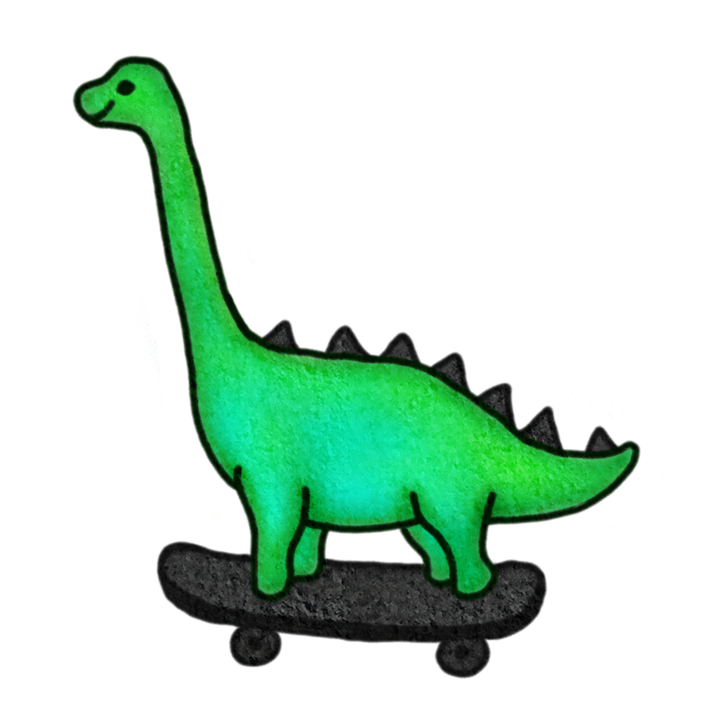 Cute Dinosaur Skateboard Sticker — Kiss-Cut Skateboard Dino Decal