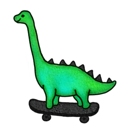 Cute Dinosaur Skateboard Sticker — Kiss-Cut Skateboard Dino Decal
