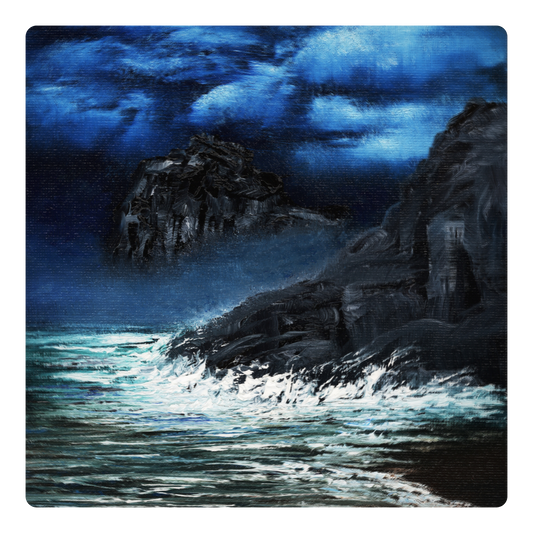 Ocean Nightscape Sticker — Moody Seascape Kiss-Cut Decal for Laptops & Journals