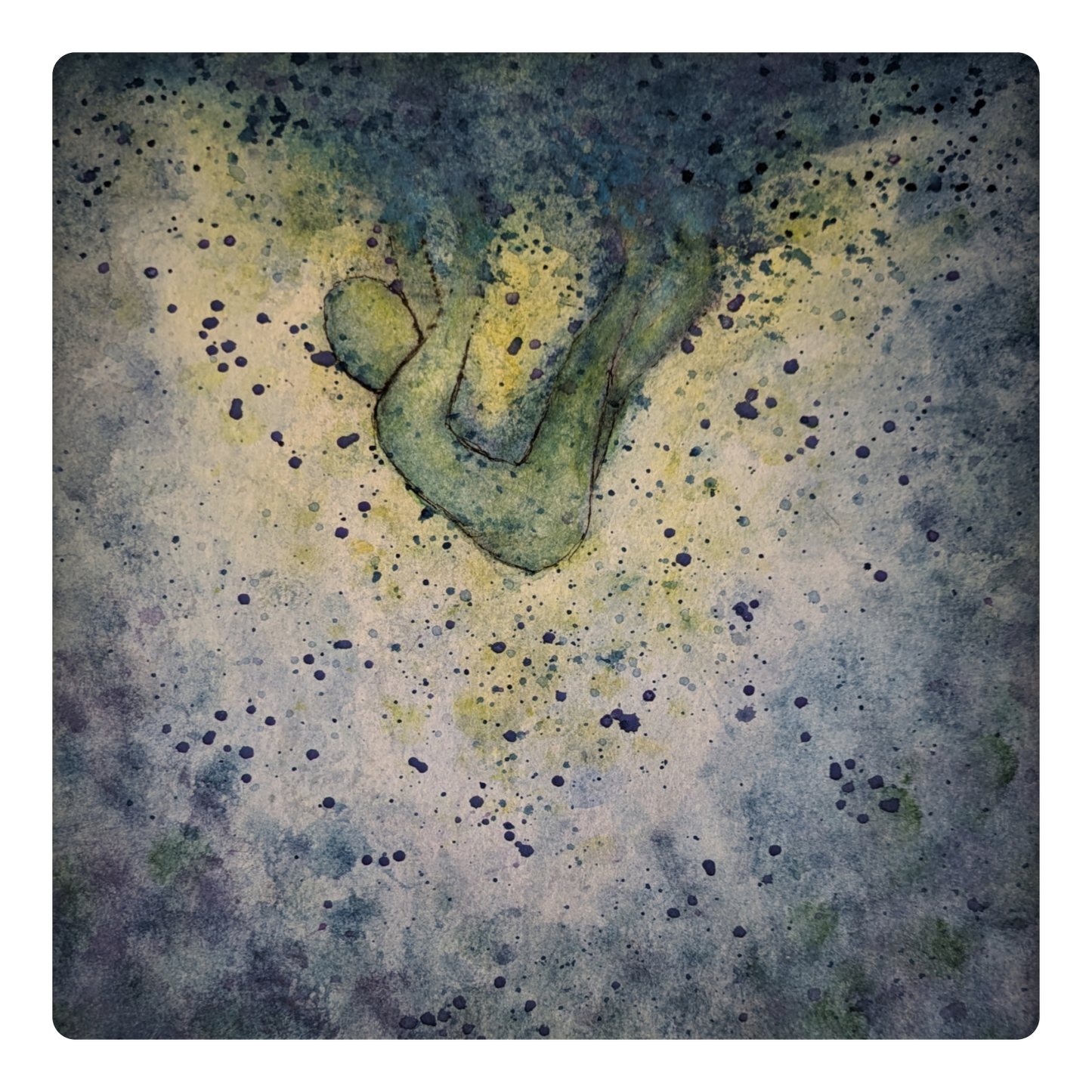 Watercolor Falling Figure Sticker – Art Sticker, Abstract Water Design