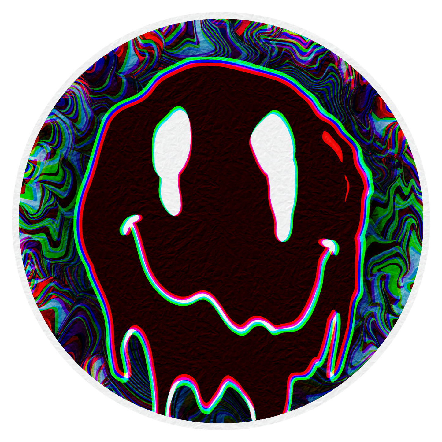 Drippy Maroon Smiley Face Sticker – Trippy Vinyl Decal