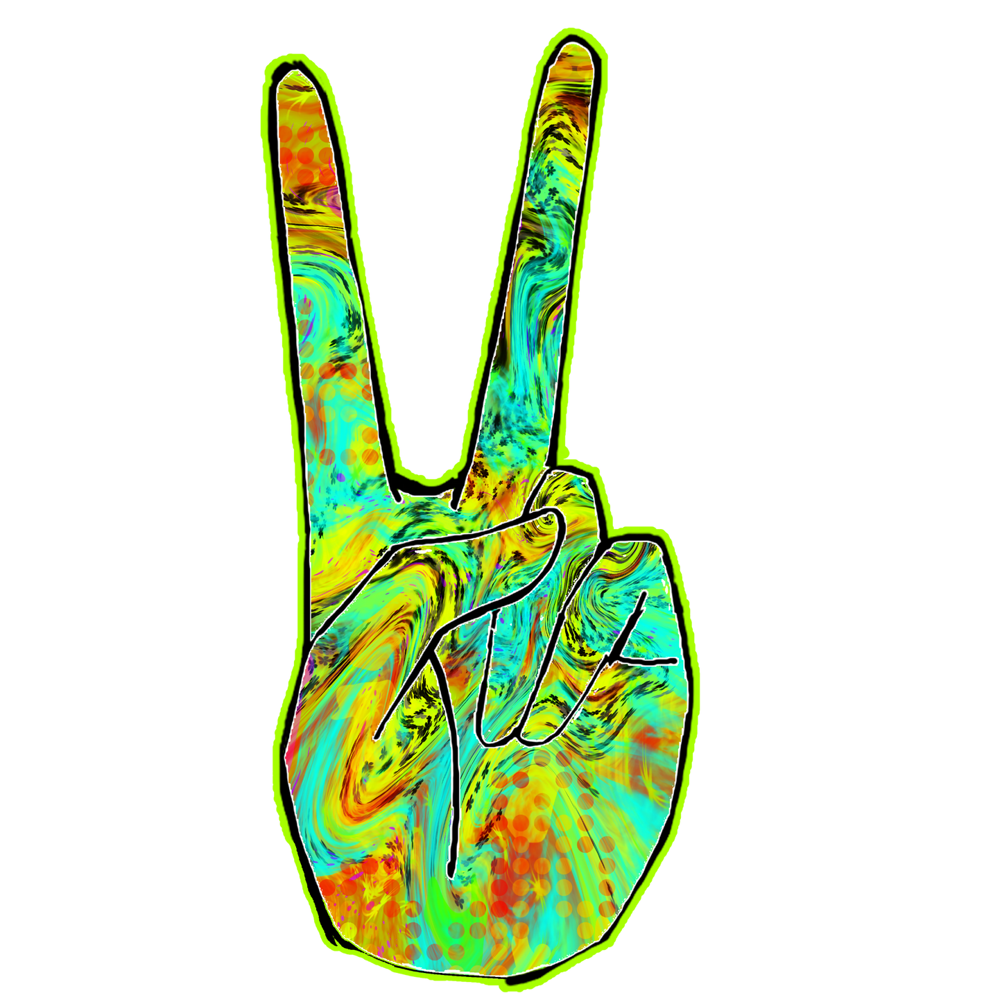 Psychedelic Peace Sign Sticker — Tie-Dye Kiss-Cut Vinyl Decal