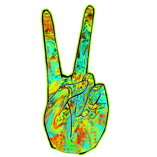Psychedelic Peace Sign Sticker — Tie-Dye Kiss-Cut Vinyl Decal