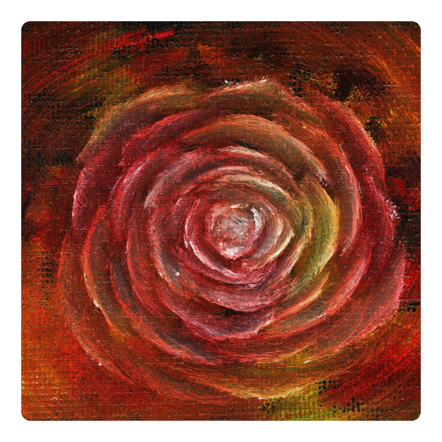 Oil Painting Rose Sticker – Floral Art Vinyl Decal